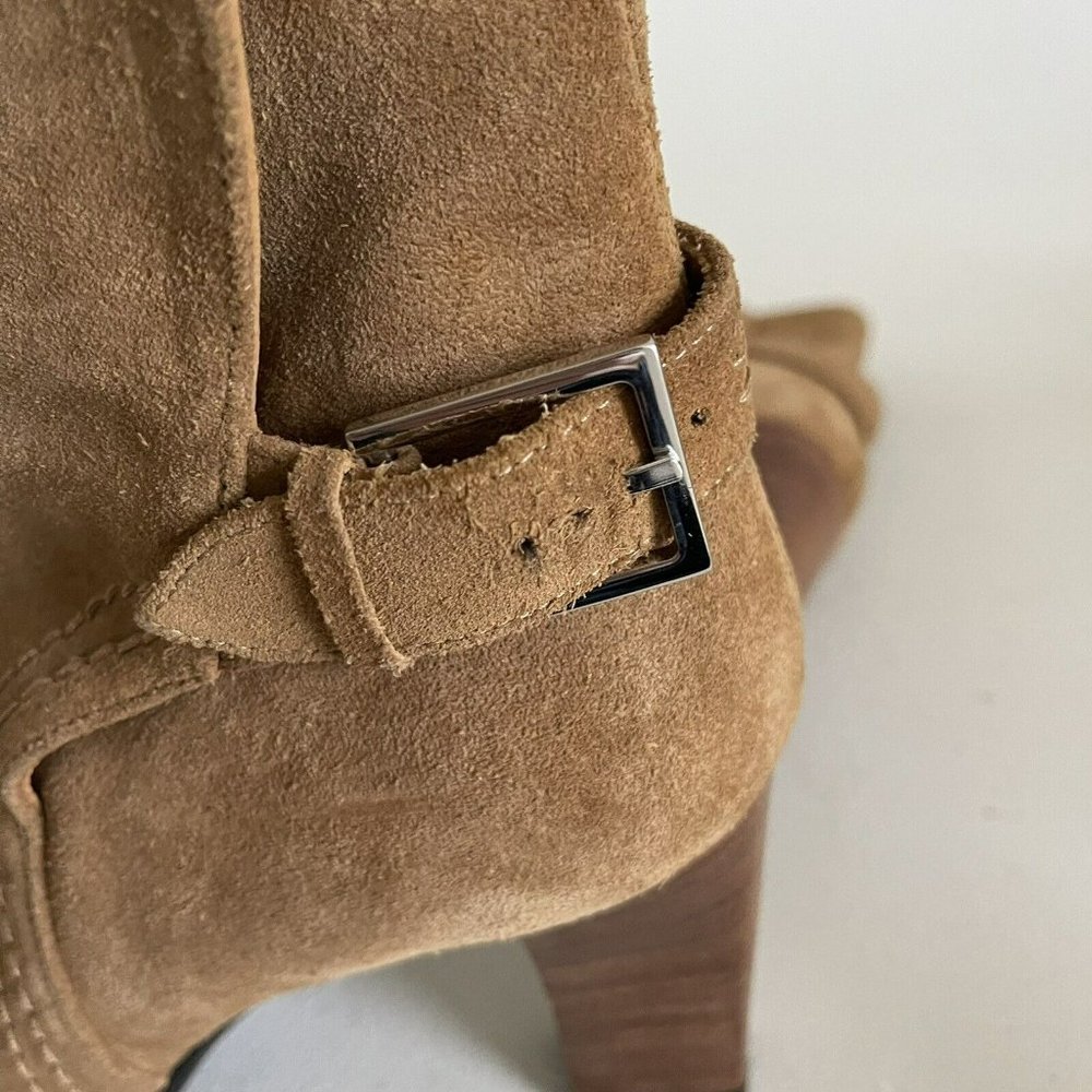 Tod's Suede Boot Bootie Buckle Womens Size 8 N Camel EUC - Picture 13 of 14